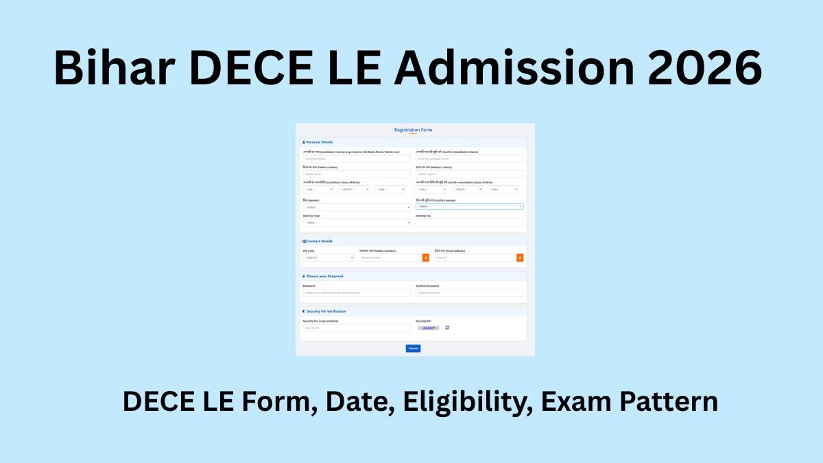 Bihar DECE LE Admission 2026