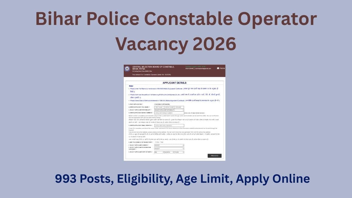 Bihar Police Constable Operator Vacancy 2026