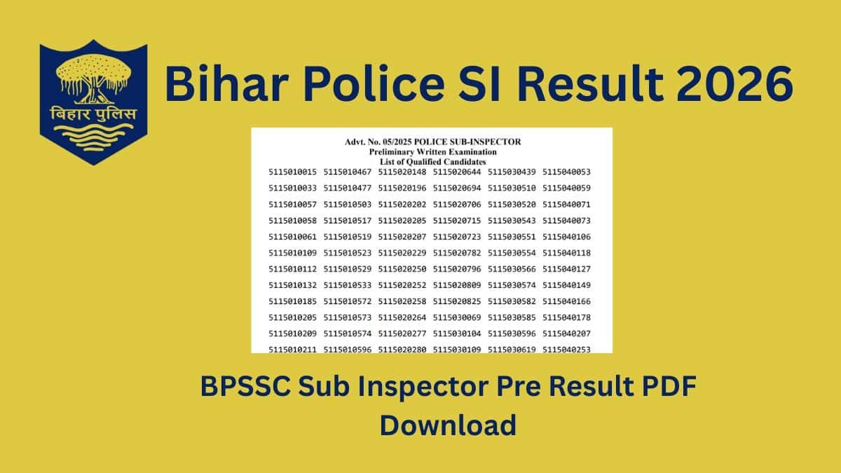Bihar Police SI Result 2026