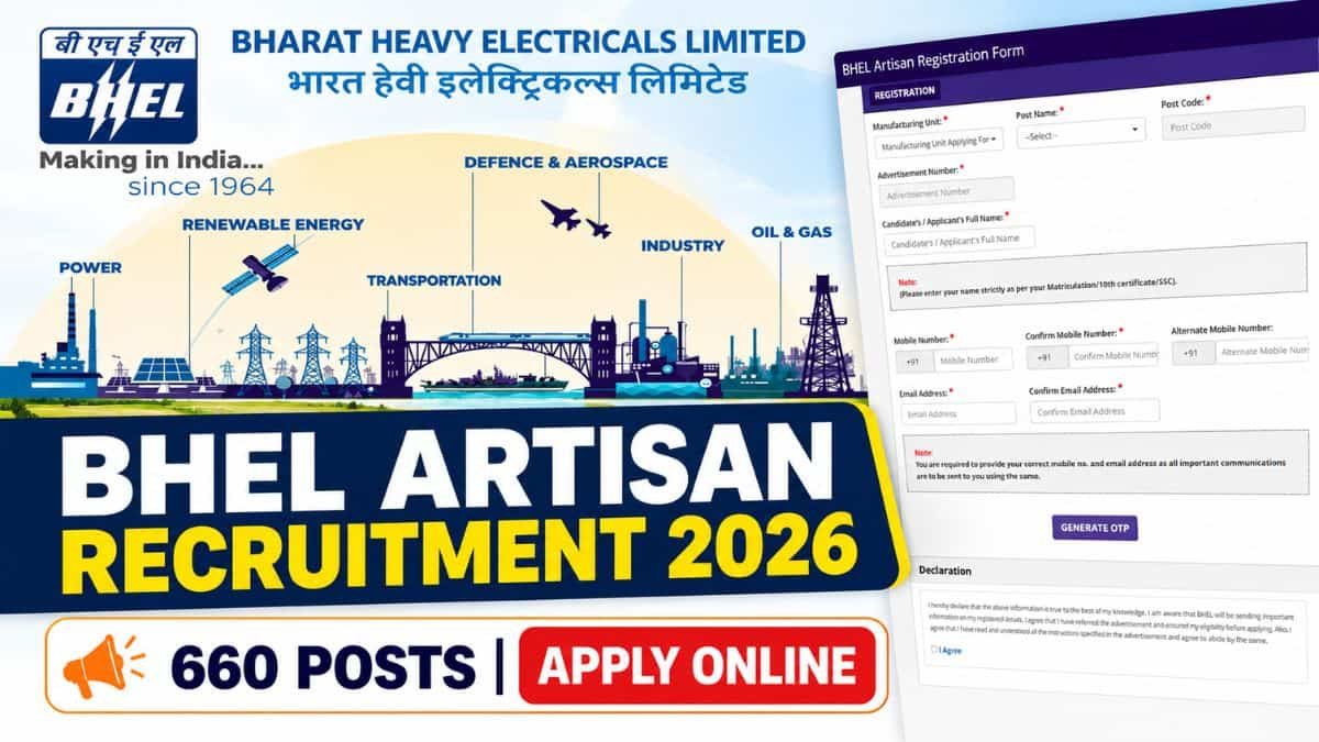 BHEL Artisan Vacancy 2026